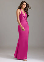 Elegant Satin Bridesmaid Dresses with Halter Neck and Twisted Front Detailing
