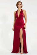 Sheath/Column Cold Shoulder Sleeveless Floor-Length Prom Dress