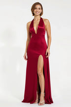 Sheath/Column Cold Shoulder Sleeveless Floor-Length Prom Dress
