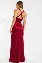 Sheath/Column Cold Shoulder Sleeveless Floor-Length Prom Dress