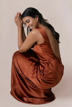 Sheath/Column Scoop Neck Sleeveless Backless Floor-Length Prom Dress