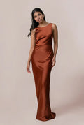 Sheath/Column Scoop Neck Sleeveless Backless Floor-Length Prom Dress