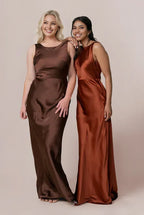 Sheath/Column Scoop Neck Sleeveless Backless Floor-Length Prom Dress