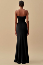 Sheath/Column Strapless Sleeveless Floor-Length Evening Dress