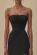 Sheath/Column Strapless Sleeveless Floor-Length Evening Dress