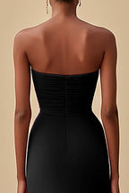 Sheath/Column Strapless Sleeveless Floor-Length Evening Dress