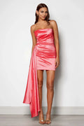 Sheath/Column Strapless Sleeveless Zipper Up Short-Mini Homecoming Dress