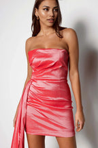 Sheath/Column Strapless Sleeveless Zipper Up Short-Mini Homecoming Dress