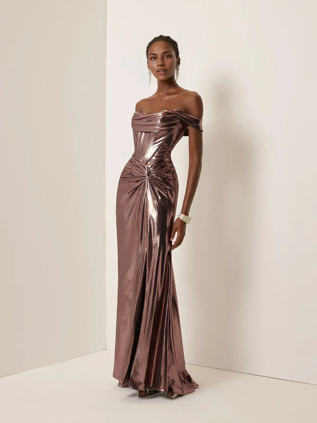 Sheath Off The Shoulder Sleeveless Up Floor-Length Evening Dress