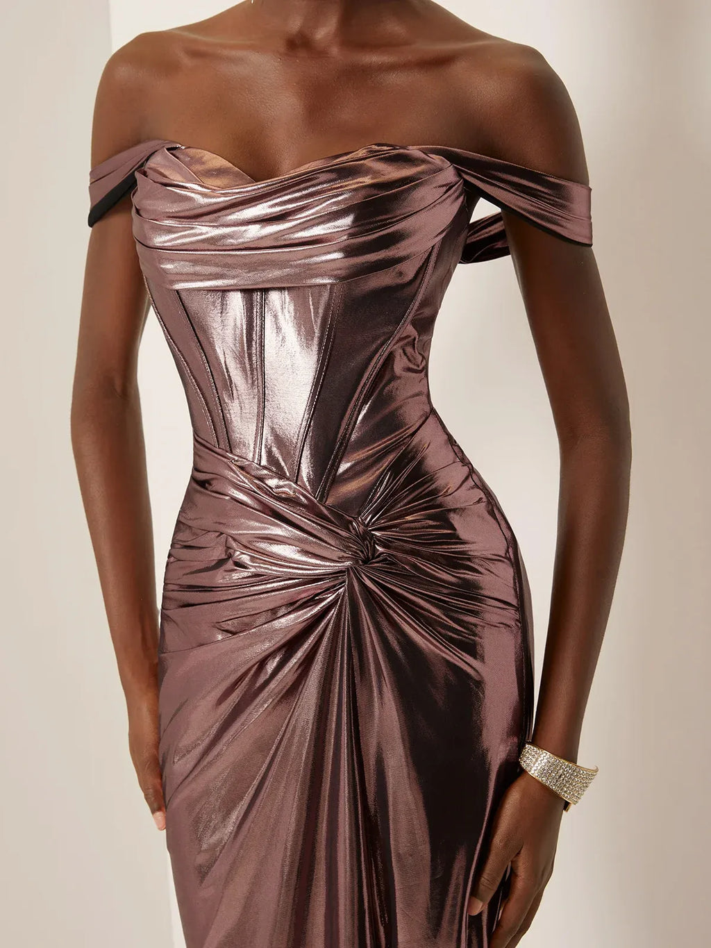 Sheath Off The Shoulder Sleeveless Up Floor-Length Evening Dress