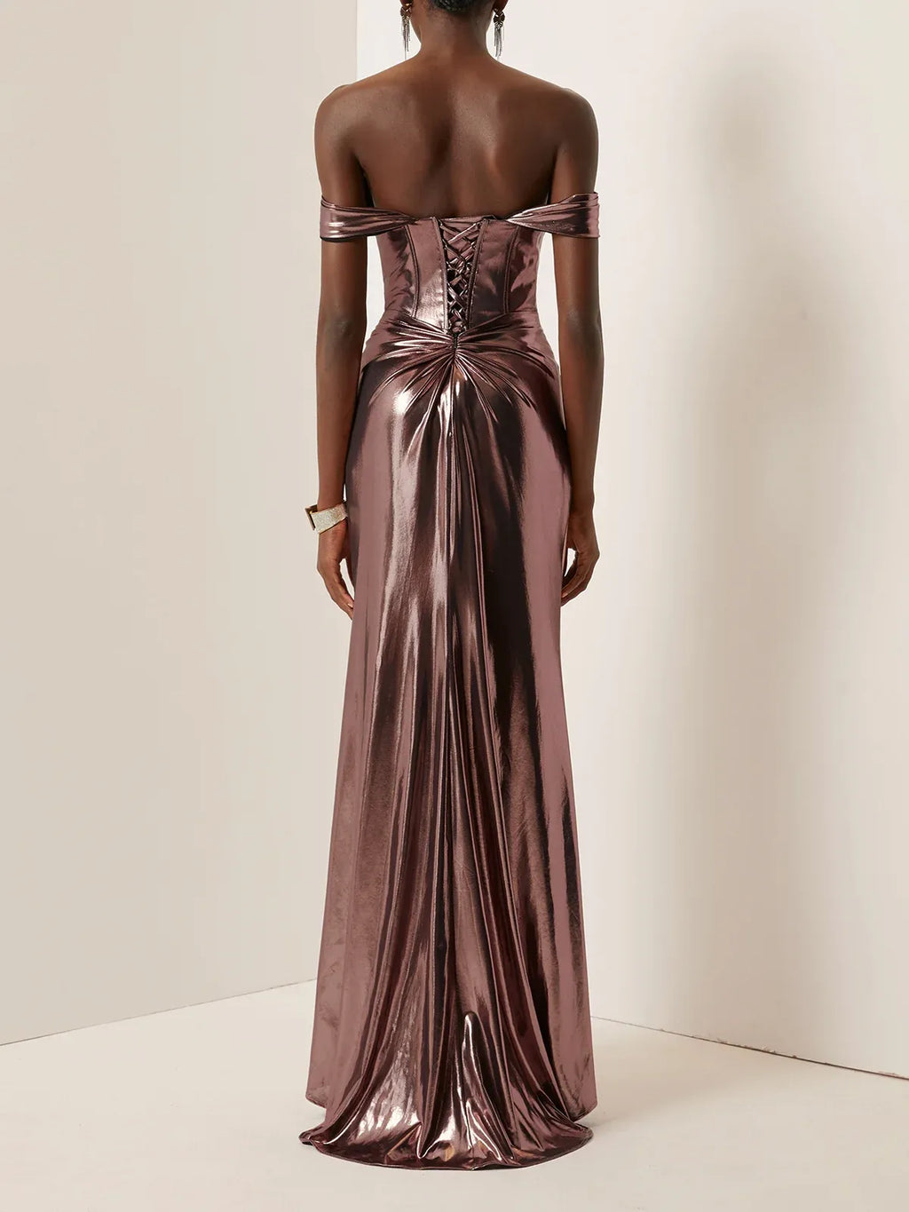Sheath Off The Shoulder Sleeveless Up Floor-Length Evening Dress