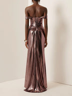 Sheath Off The Shoulder Sleeveless Up Floor-Length Evening Dress