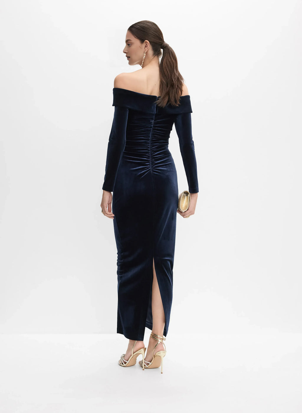Sheath Off the Shoulder Long Sleeve Floor-Length Prom Dress