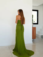 Sheath One Shoulder Sleeveless Up Sweep/Brush Train Prom Dress