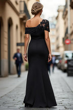 Sheath One Shoulder Sleeveless Zipper Up Floor-Length Mother of the Bride Dress
