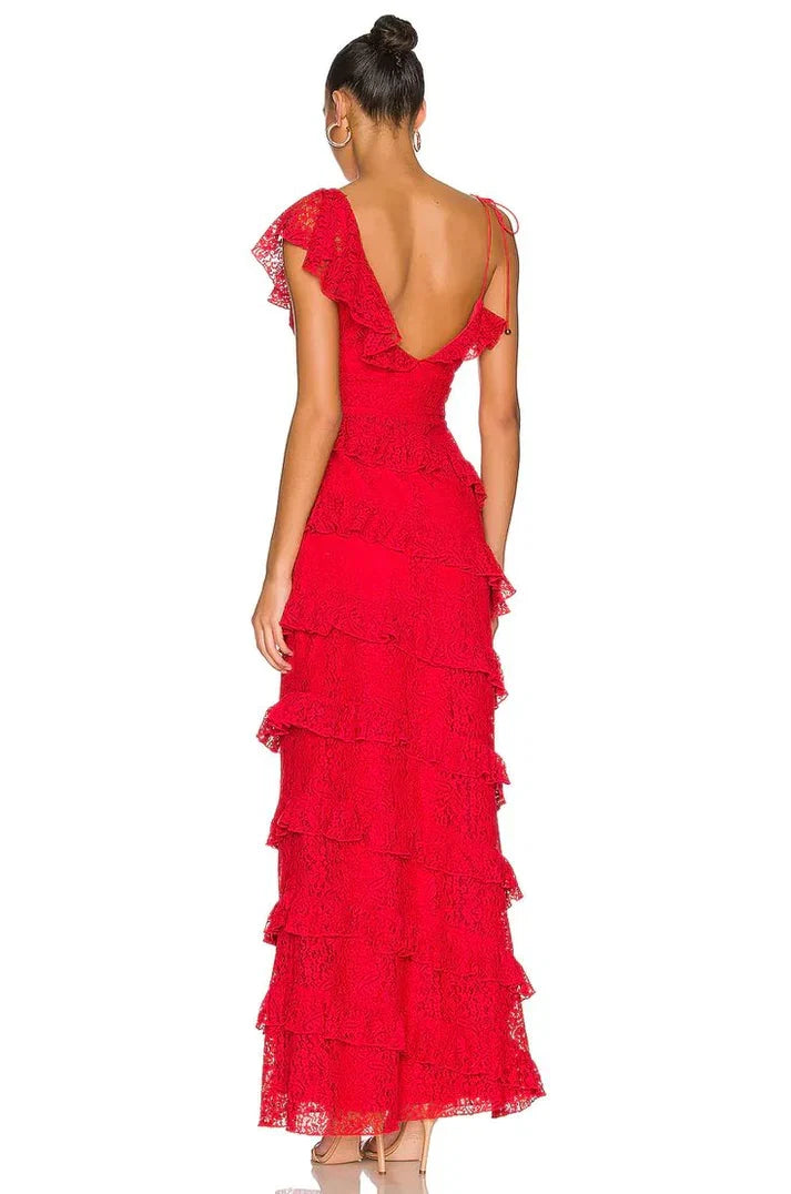 Sheath V-Neck Cap Sleeve Backless Floor-Length Prom Dress