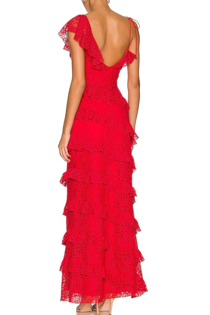 Sheath V-Neck Cap Sleeve Backless Floor-Length Prom Dress