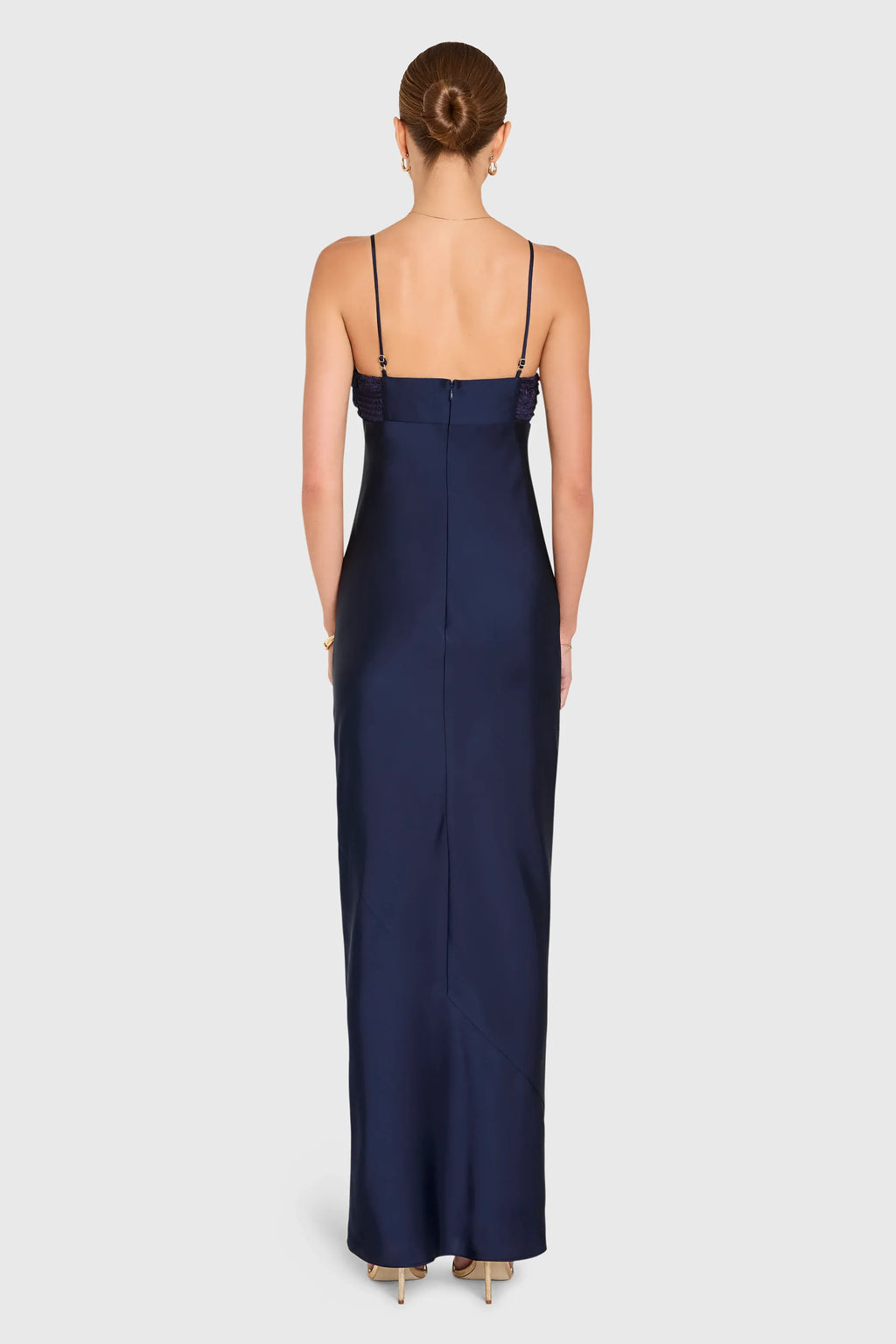 Sheath V Neck Sleeveless Backless Floor Length Evening Dress