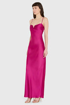 Sheath V Neck Sleeveless Backless Floor Length Evening Dress
