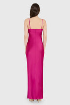 Sheath V Neck Sleeveless Backless Floor Length Evening Dress