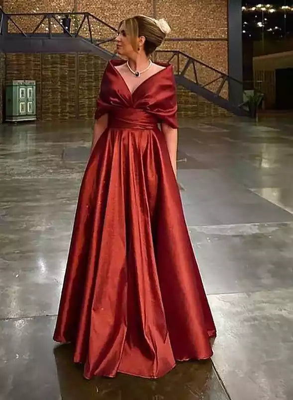 A-line/Princess V-neck mother of the bride dress