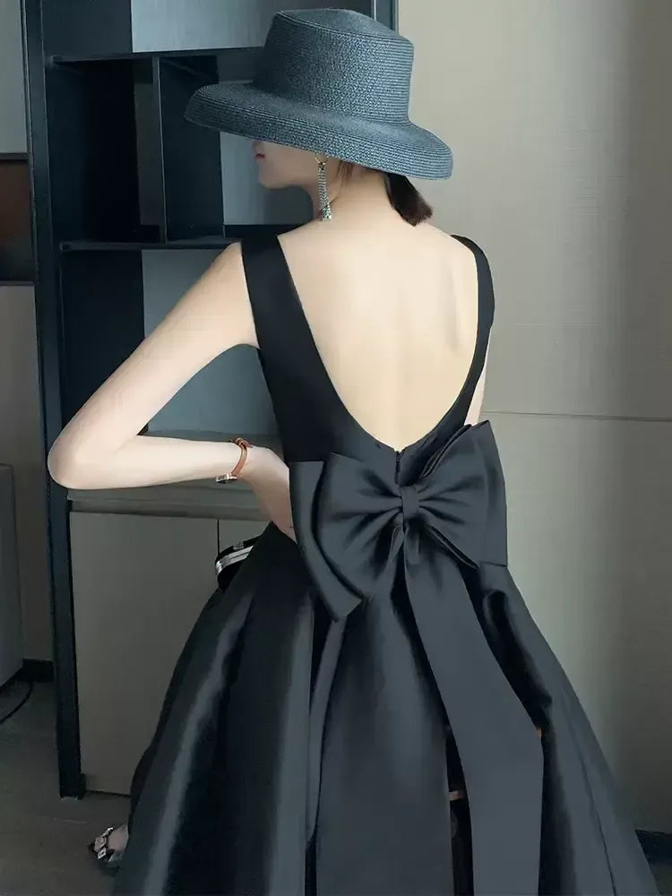 Square Neck Sleeveless A-Line Pleated Ankle Length Party Dress