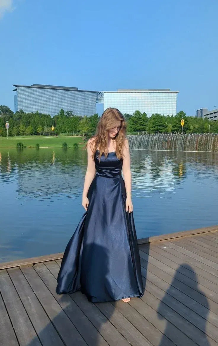 Strapless Sleeveless A-Line Pleated Floor-Length Prom Dress