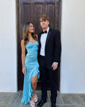 Strapless Sleeveless Mermaid Prom Dress With Slit