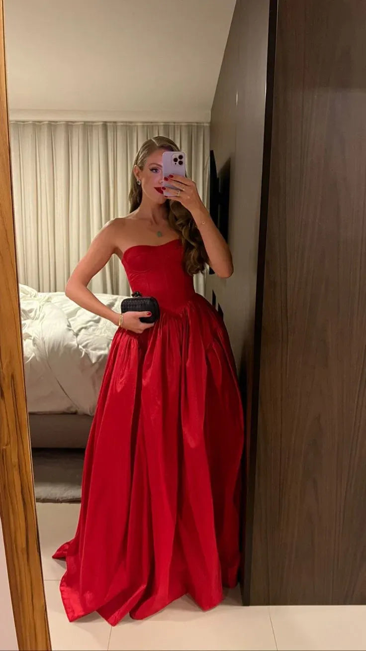 Sweetheart Sleeveless A Line Pleated Floor-Length Party Dress
