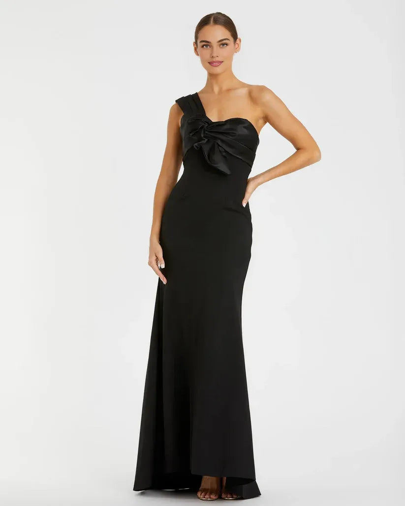 Trumpet One Shoulder Sleeveless Zipper Up Floor-Length Prom Dress