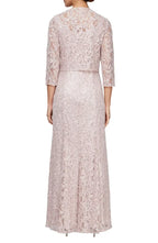 Two-Piece Square Neck Long Sleeve Zipper Up Floor-Length Mother of the Bride Dress