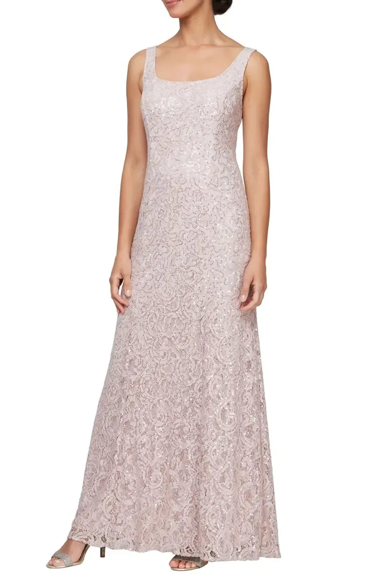 Two-Piece Square Neck Long Sleeve Zipper Up Floor-Length Mother of the Bride Dress