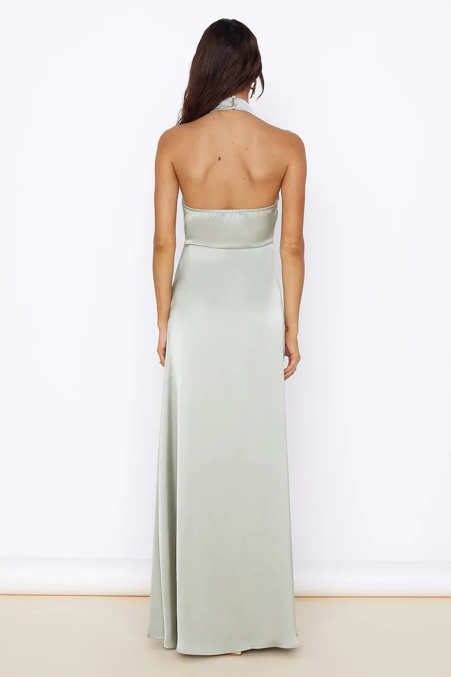 Mermaid High Neck Sleeveless Backless Floor-Length Prom Dress