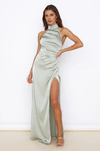Mermaid High Neck Sleeveless Backless Floor-Length Prom Dress
