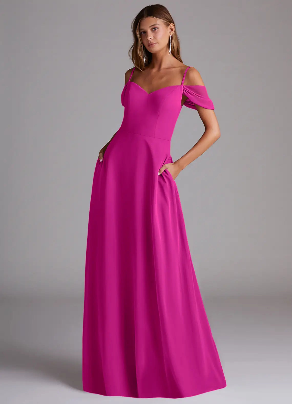 Elegant Satin Spaghetti Strap Bridesmaid Dresses with Crisscross Back and Side Ruche