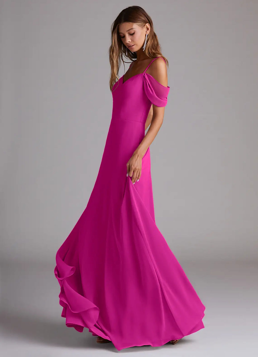 Elegant Satin Spaghetti Strap Bridesmaid Dresses with Crisscross Back and Side Ruche