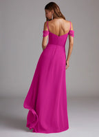 Elegant Satin Spaghetti Strap Bridesmaid Dresses with Crisscross Back and Side Ruche