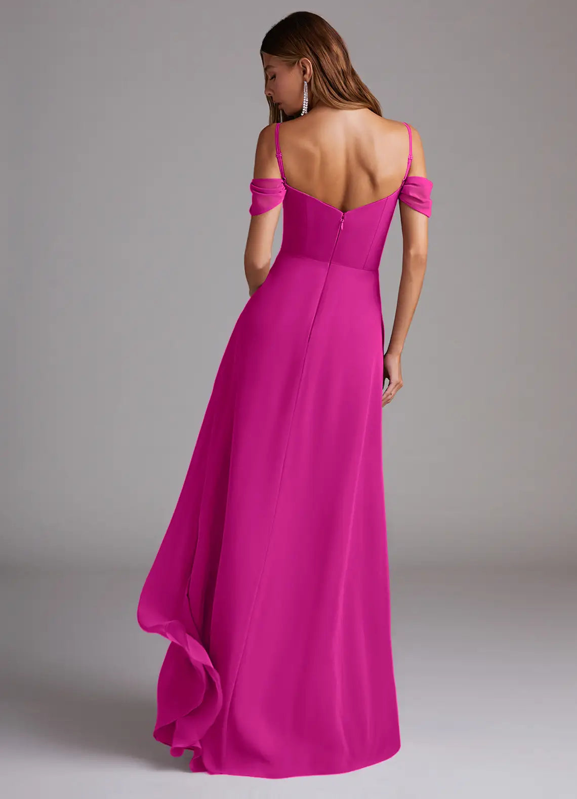 Elegant Satin Spaghetti Strap Bridesmaid Dresses with Crisscross Back and Side Ruche