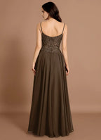 Embellished Bodice A Line Sweetheart Spaghetti Strap Open Back Floor Length Female Prom Dress