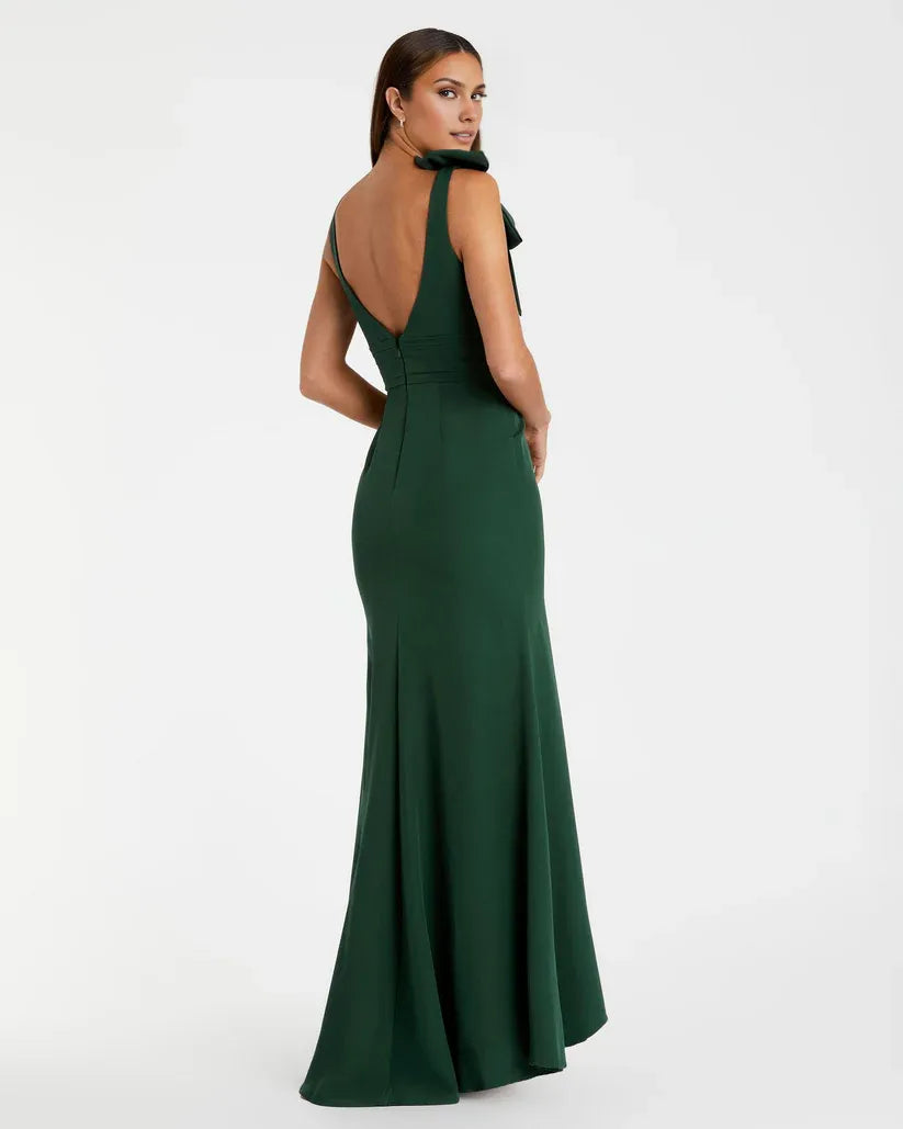 Mermaid/Trumpet V Neck Sleeveless V Back Floor-Length Prom Dress