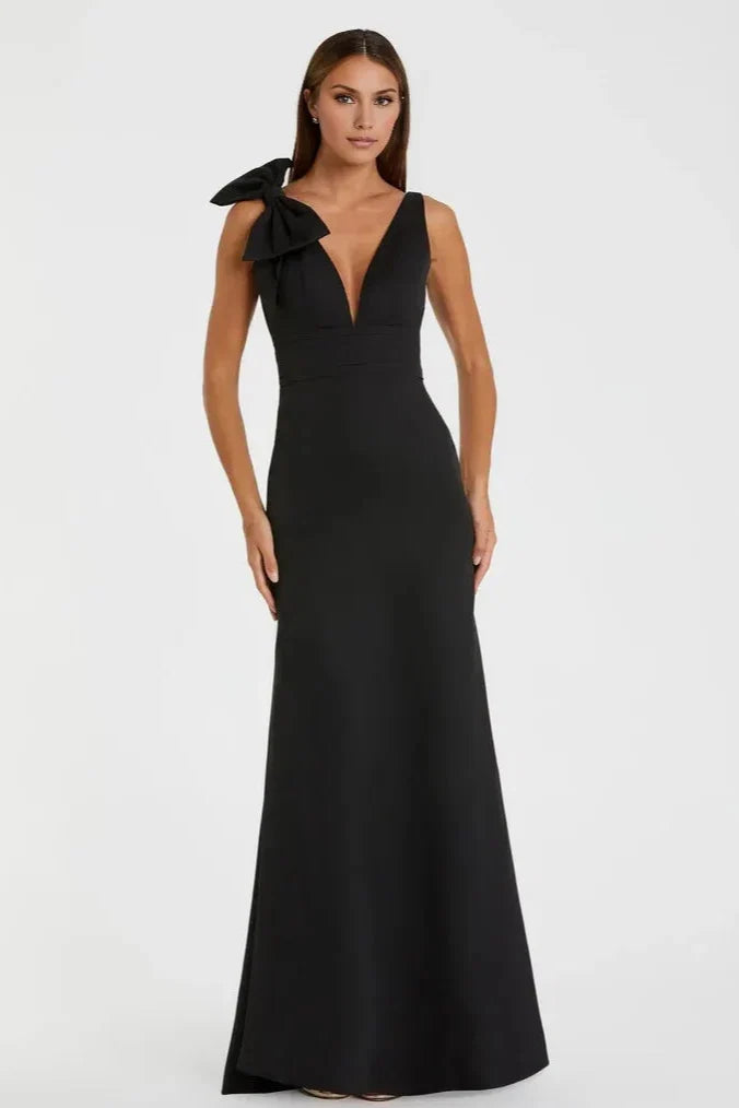 Mermaid/Trumpet V Neck Sleeveless V Back Floor-Length Prom Dress