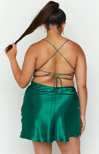 Emerald Off the Shoulder Mini Dress Graduation Party Dresses Backless Sleeveless Homecoming Dresses Sexy Knee Length Cocktail Dresses