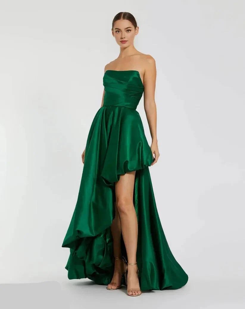 Fashion A-Line/Princess Strapless Sleeveless Zipper Up Sweep/Brush Train Prom Dress