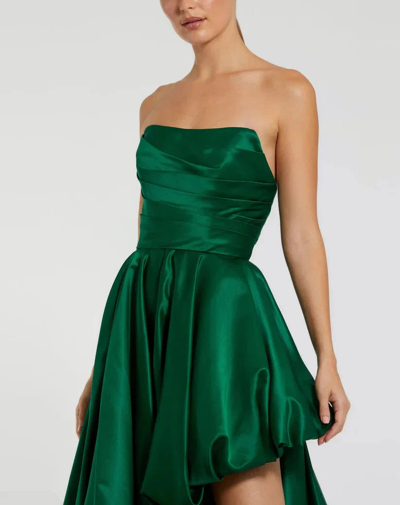 Fashion A-Line/Princess Strapless Sleeveless Zipper Up Sweep/Brush Train Prom Dress