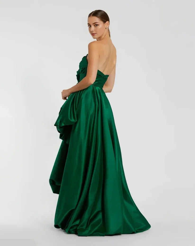 Fashion A-Line/Princess Strapless Sleeveless Zipper Up Sweep/Brush Train Prom Dress