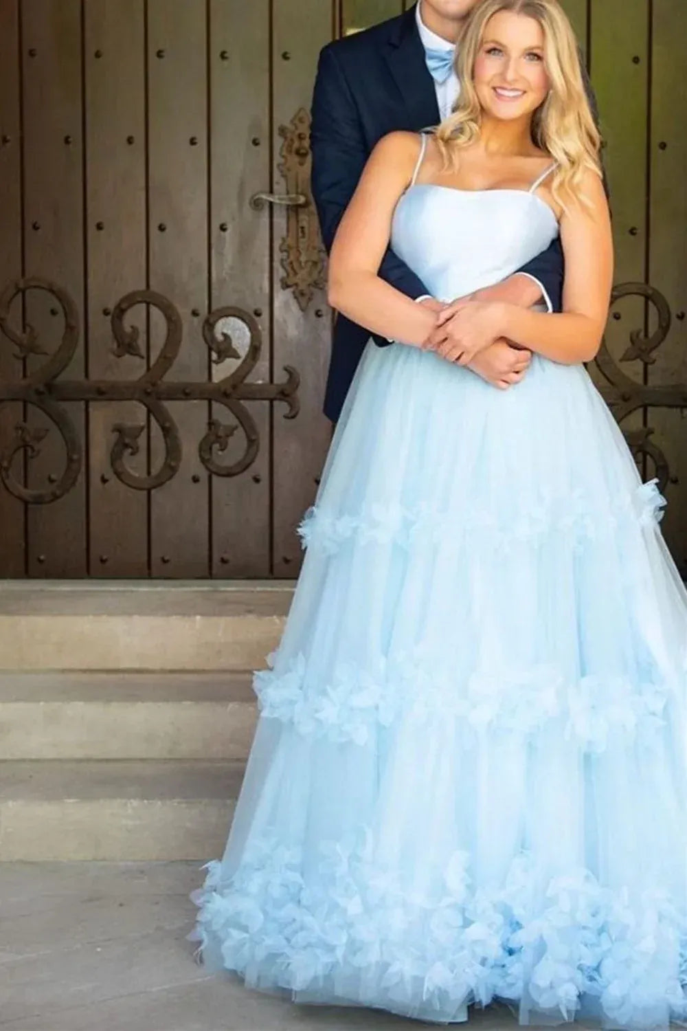 Enchanting A-Line Square Neck Spaghetti Strap Maxi Prom Dress
