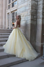 Enchanting A-Line Strapless Sweetheart Lace-Up Corset Floor-Length Evening Ball Gown