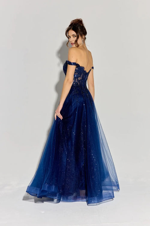 Enchanting A-Line Sweetheart Off the Shoulder Lace Up Back Floor Length Prom Dress