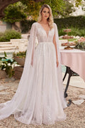 Enchanting A-Line V-Neck Cape Sleeve Open Back Floor Length Prom Dress