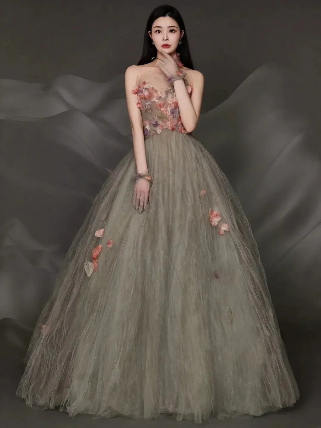 Enchanting Ball Gown Strapless Sweetheart Lace-Up Back Floor-Length Fairy Prom Dress